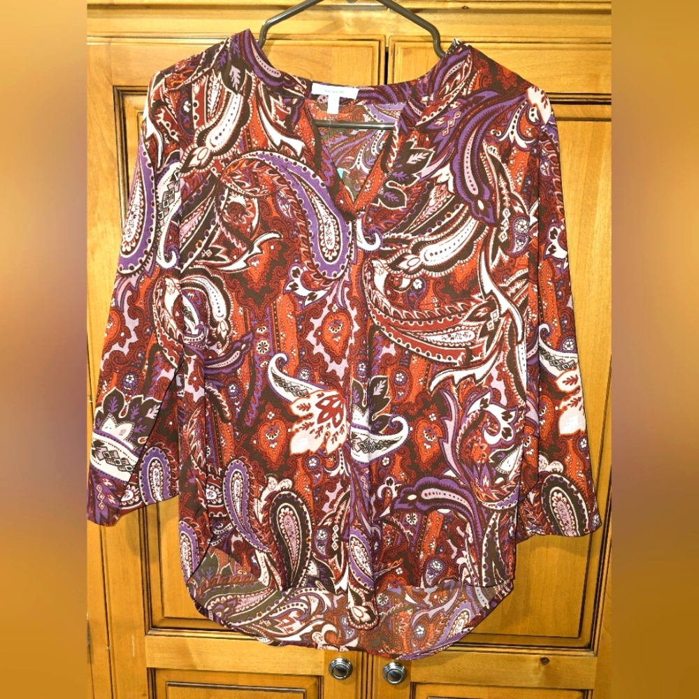 Maurice Paisley Print Women's Top small nwt